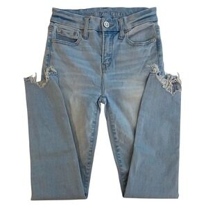 American Eagle Women's The Lu(x)e Jean Hi-Rise Jegging Size 0 Short Light Wash